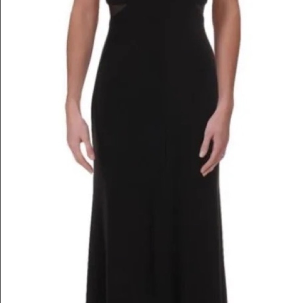 Xscape Black Illusion-Inset Mermaid Gown - Picture 9 of 10